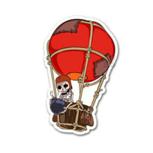 Pirate in air balloon sticker