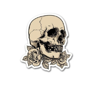 skull with rose sticker
